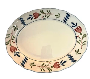 Nikko Provincial Designs Avondale weiß weinrot grün oval Servierplatte - Bild 1 von 2