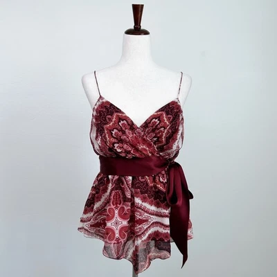 Top cami vintage Y2K The Limited con lazo de satén 100 % seda con tiras nuevo con etiquetas Foto 1 de 4