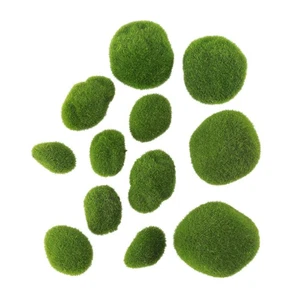 12 Pcs moss stones Moss Stone Green balls Simulation Moss Stone - Picture 1 of 12