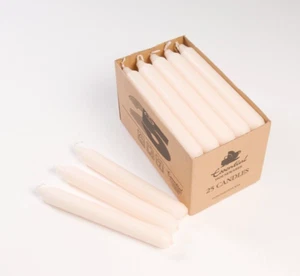 5 25 50 weiße Tischkerzen 7h Brenndauer konisch tropffrei Kerze 18cmx2cm Wohndeko - Bild 1 von 5