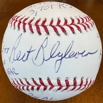 Bert Blyleven Career Stat Inscribed Signed Autographed Baseball Ball JSA COA - Image 1 of 4