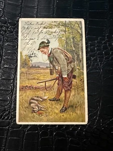 1903 Cartolina d'epoca (PC1-042) CACCIA - GERMANIA - GATTO - Foto 1 di 1
