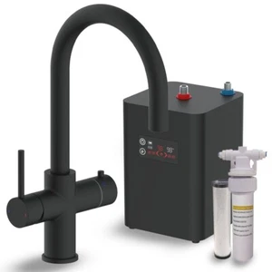 Mattschwarz 4-in-1 Instant kochendes heißes Wasser Küchenarmatur - Komplettset - Bild 1 von 11