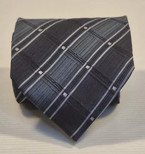 Corbata formal de negocios Nina Ricci Paris azul a rayas poliéster - Imagen 1 de 6