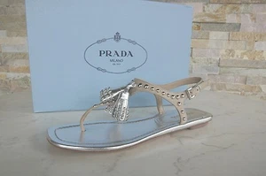PRADA Gr 35,5 Zehenschuhe Sandalen Schuhe quarz silber Quaste NEU ehem UVP 490 € - Bild 1 von 6