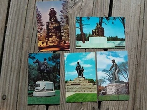 Lot of 5 Vintage "Statue" Postcards 3 Unused Paper Ephemera Collectible Decor - Imagen 1 de 2
