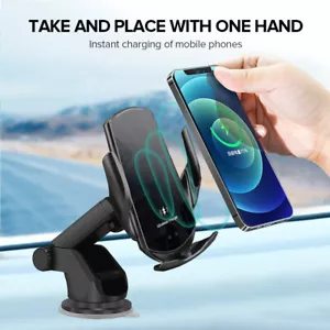 15W Car Wireless Charger Dashboard Air Vent Holder Fo Samsung Galaxy S25 S24 S23 - Picture 1 of 14