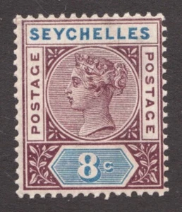 1890 Seychelles Sc# 6a (Die I) - 8¢ Queen Victoria - MH postage stamp Cv$18.50 - Picture 1 of 1