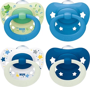NUK Day & Night Baby Dummies 18-36M 4 Pack Glow-in-Dark BPA-Free - Picture 1 of 7