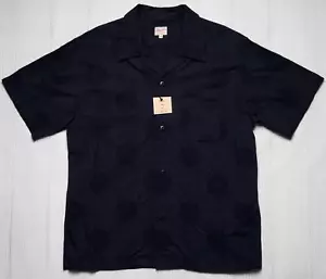 Momotaro $190 NWT Momotaro Blue Cotton Linen Dot Jacquard Shirt 06-107 44 XL - Picture 1 of 6