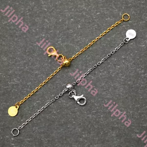3.2" Sterling Silver Necklace Extender Chain Smart Ball Bracelet Extension A5321 - Picture 1 of 8