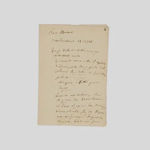 Autografo Lettera Alfredo Oriani Floriano Del Secolo Bicicletta Olocausto 1902 - Imagen 1 de 3