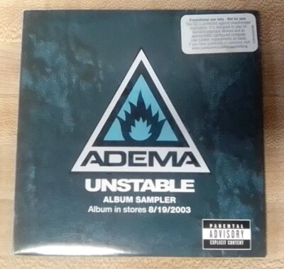 Adema: Unstable Album Sampler 3trk Promo CD VG+ 2003 Arista Records Nu-Metal  Foto 1 de 4