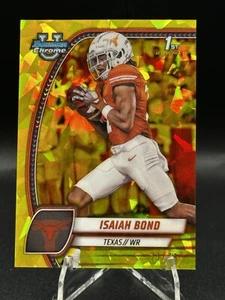 2024 Bowman Chrome U Sapphire ISAIAH BOND 1st RC Yellow /75 GRADEABLE SSP TEXAS - Picture 1 of 2
