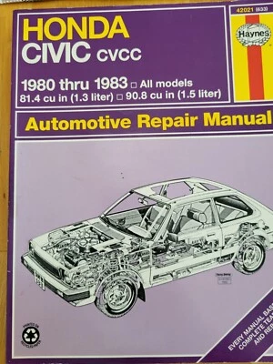 Honda Civic CVCC 1980 1981 1982 1983 MANUAL DE REPARACIÓN TODOS LOS MODELOS HAYNES 42021 Foto 1 de 3