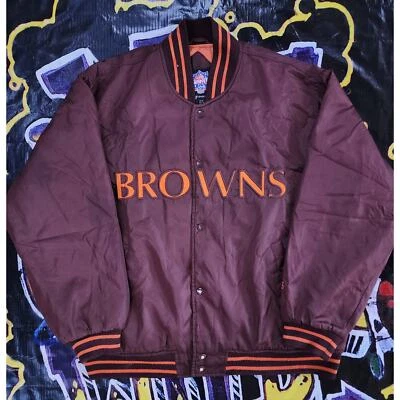 Jaqueta Bombardeiro Vintage 1990 Cleveland Browns Game Day Média - Imagem 1 de 4