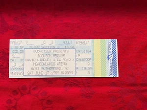 JACKSON BROWNE UNBENUTZTES TICKET AUS MEADOWLANDS NJ 1989 - Bild 1 von 2