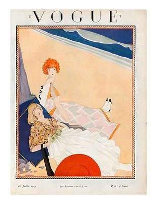 Vogue Paris Magazine, Reprint Jul 1923, V 4.24 Art Deco Fashion Drawings, 1920's