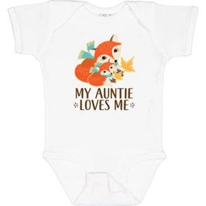 Auntie Loves Me Woodland Fox Baby Bodysuit 6 Months 0020 White 2db18 - Picture 1 of 3