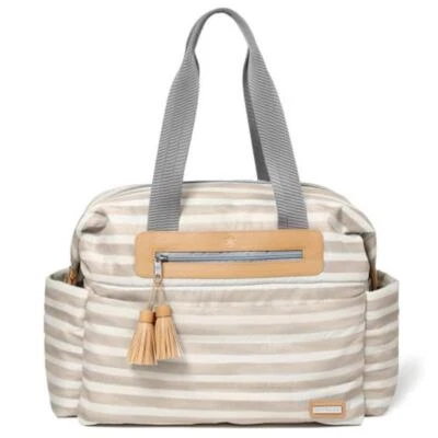 Bolso de Pañales Skip Hop Riverside Ultra Ligero Cartera Oyster Stripe Nuevo con Etiquetas Foto 1 de 4