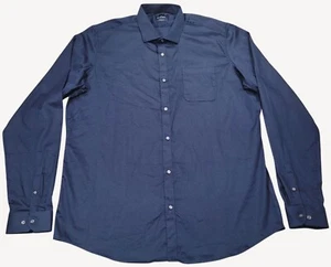 Savile Row Company Mens Navy Classic Fit L/S Button Front Dress Shirt XXL 18-18. - Picture 1 of 15