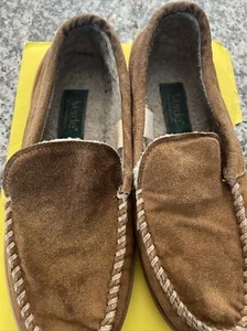Men’s Suede moccasins slippers size 9 Verde - Picture 1 of 3