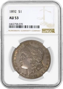 1892 $1 Morgan Silver Dollar NGC AU53 About Uncirculated Key Date Coin - Picture 1 of 4