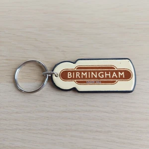 Vintage Enamel Railway Keyring Fob Birmingham Snow Hill Station by Garnier Gifts - Picture 1 of 11