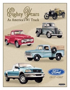 Ford PickUp Truck USA 80 Jahre Jubiläum 1917 - 1977 Metall Deko Schild - Bild 1 von 1