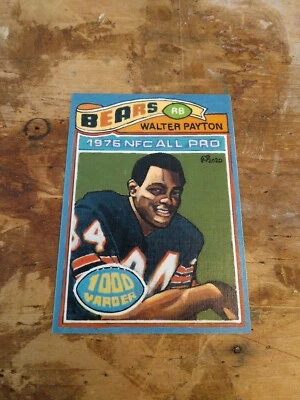 Football Art Card Print of Walter Payton, 77 - Image 1 of 2