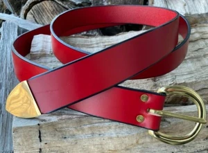 1.5" SCA Squire Ring Belt-RED-Options for Metals & Tips Medieval - Picture 1 of 7