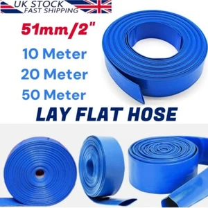 2” PVC LAYFLAT Water Delivery Hose | Delivery Discharge Pipe Pump Lay Flat - Picture 1 of 9