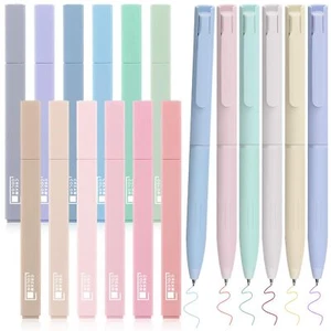 12PCS Aesthetic Bible Highlighters and Gel Pens with Soft Ink And Tip, Preppy - Picture 1 of 8