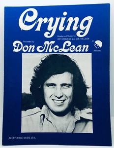 CRYING - Don McLean - UK sheet music - Roy Orbison - Picture 1 of 1
