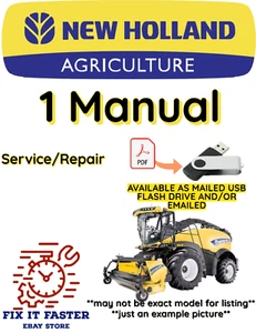 NUEVO HOLLAND FR9050 COSECHADORA DE FORRAJE SERVICIO TALLER MANUAL PDF USB - Imagen 1 de 2