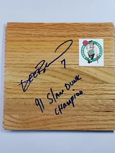 Dee Brown Signed Auto Basketball Wood Floor Piece 91 Slam Dunk Champion Celtics - Picture 1 of 5