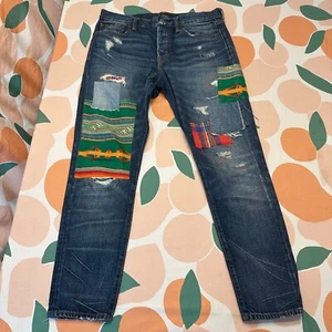 Polo Ralph Lauren The Avery Boyfriend Patchwork Jeans Women's 28 (34x28.5) Aztec - Picture 1 of 20