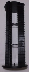 FELLOWES 100 CASSETTE TAPE LAZY SUSAN HOLDER STORAGE BLACK TABLE TOP USED MUSIC - Picture 1 of 5