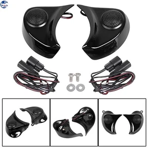 Black Speaker Pods Tweeter Kit For Harley Street Glide Special FLHXS 2014-2023 - Picture 1 of 16