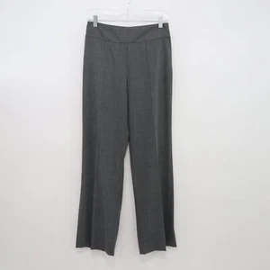 Akris Punto Dress Pants Trousers Wool 6 Straight Wide Leg Gray Stretch Career - Picture 1 of 9