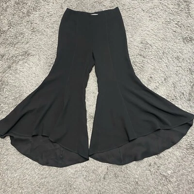 Pantalones acampanados Anthropologie para mujer talla 6 negro lino gasa recortados al tobillo 28x30 Foto 1 de 4