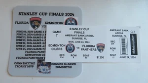 Stanley Cup 2024 Finals, Edmonton Oilers vs Florida Panthers Game 7 Repro Ticket - Picture 1 of 11