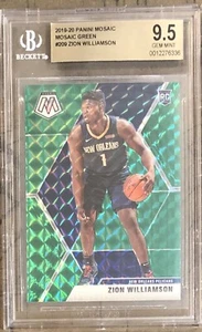2019/20 PANINI MOSAIC GREEN ZION WILLIAMSON RC ROOKIE CARD #209 BGS 9.5 GEM MINT - Picture 1 of 2