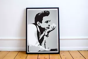JOHNNY CASH Druck auf hochwertigem Satin Fotopapier - stilvolle Wandkunst - Größe wählbar - Bild 1 von 6