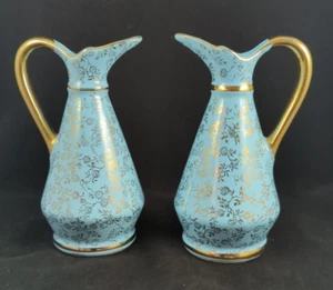 Vintage Pearl China Co. 22 Kt Gold Hand Decorated Ceramic Creamers Set Of 2 - Picture 1 of 5