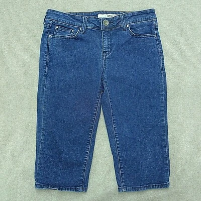 Dkny Denim Jeans Women 8 Capri Cropped Dark Blue Wash 100% Cotton - Image 1 of 4