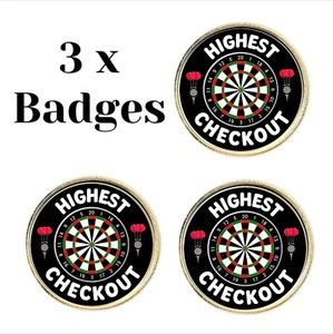 3 x Darts Highest Checkout (BU10)  Lapel Pin Badges - Picture 1 of 3