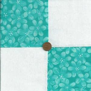 Turquoise Tone on Tone 4 inch Fabric Quilt Squares Craft Block rbx2 - Picture 1 of 1