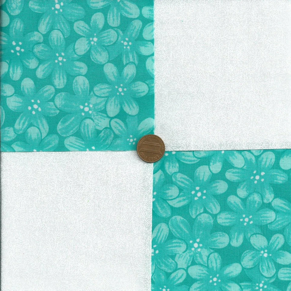 Edredón de tela cuadrado tono sobre tono turquesa 4 pulgadas bloque artesanal rbx2 Foto 1 de 1