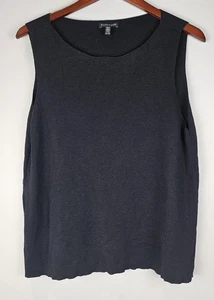 Eileen Fisher Womens XL Black 100% Wool Tank Top Sleeveless Pullover Classic - Picture 1 of 7